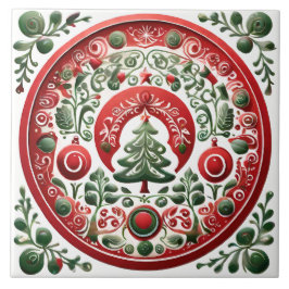 Folk Art jul Kakelplatta