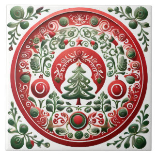 Folk Art jul Kakelplatta