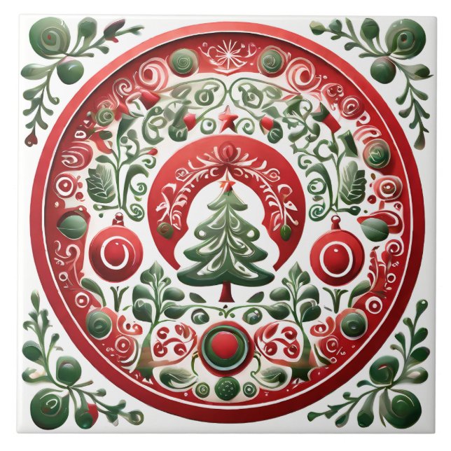 Folk Art jul Kakelplatta (Framsidan)