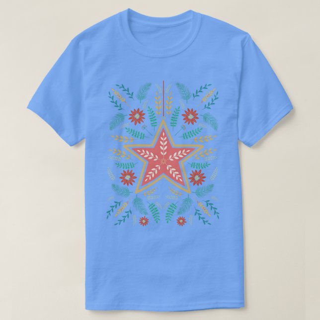 Folk Art jul Star T Shirt (Design framsida)