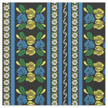 Folk Art Kanalbåt Blå Gula Rosor