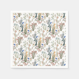 Folk Art Meadow & Blue Bird i Earth Tones Pappersservett