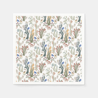 Folk Art Meadow & Blue Bird i Earth Tones Pappersservett