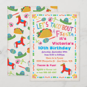 Folk Art Mexikanska Fiesta Födelsedagsfest inbjuda Inbjudningar
