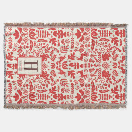 Folk Art Monogram Helgdag Blanket Filt