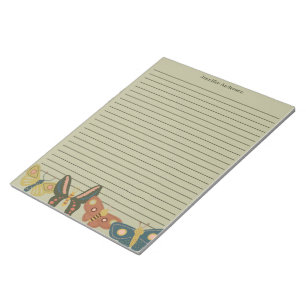 Folk Art Moths, Butterflies Led Sage Grönt Anteckningsblock