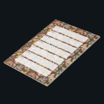 Folk Art Moths, Butterflies Weekly Planner Anteckningsblock<br><div class="desc">Håll dig organiserad i stil med det här anteckningsblocket. Varje lakan har sju rutor,  en för varje veckodag så att du kan behålla reda på schemalagda händelser. Söt-plattan har en bakgrund med bilder av konsthantverk i stil i färg på jorden mot en varm brun bakgrund.</div>