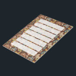 Folk Art Moths, Butterflies Weekly Planner Anteckningsblock<br><div class="desc">Håll dig organiserad i stil med det här anteckningsblocket. Varje lakan har sju rutor,  en för varje veckodag så att du kan behålla reda på schemalagda händelser. Söt-plattan har en bakgrund med bilder av konsthantverk i stil i färg på jorden mot en varm brun bakgrund.</div>