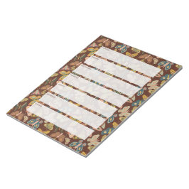 Folk Art Moths, Butterflies Weekly Planner Anteckningsblock