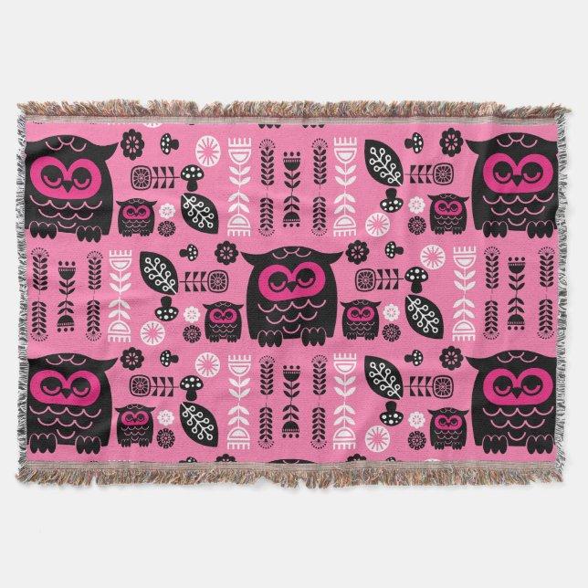 Folk Art Nordic Uggla Filt (Framsidan)