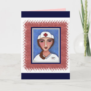 Folk Art Nurse - RN/sjukförsäkringskort Kort