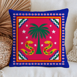 Folk Art Ormar&Palmträd Färgrik Maximalistisk Kudde