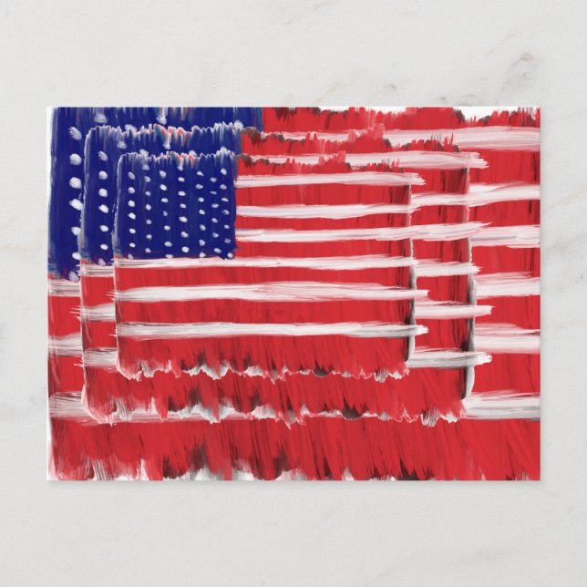 Folk Art Paked Flaggor Helg Vykort (Framsida)