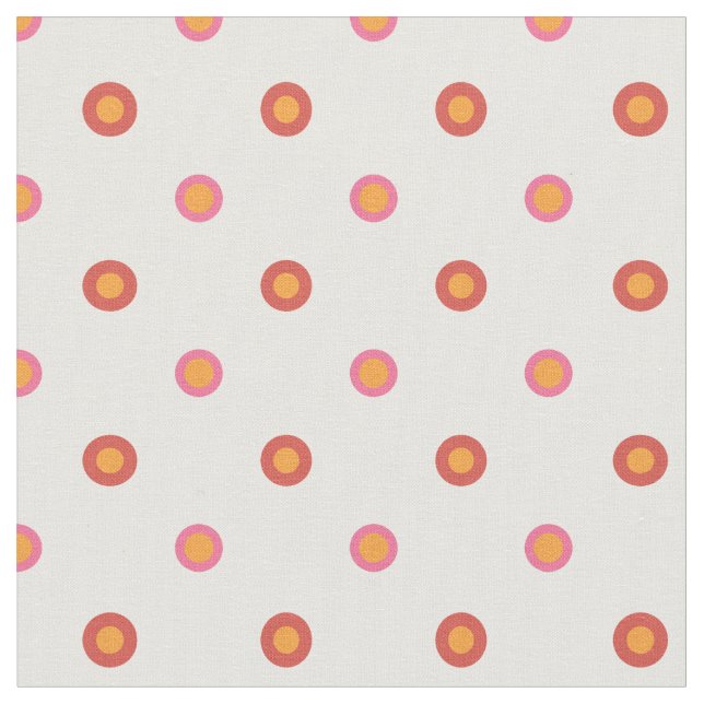 Folk Art Polka Dot on White Anpassningsbar Fabric Tyg (Närbild)