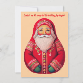 Folk Art Primitiv Tomte Julkort