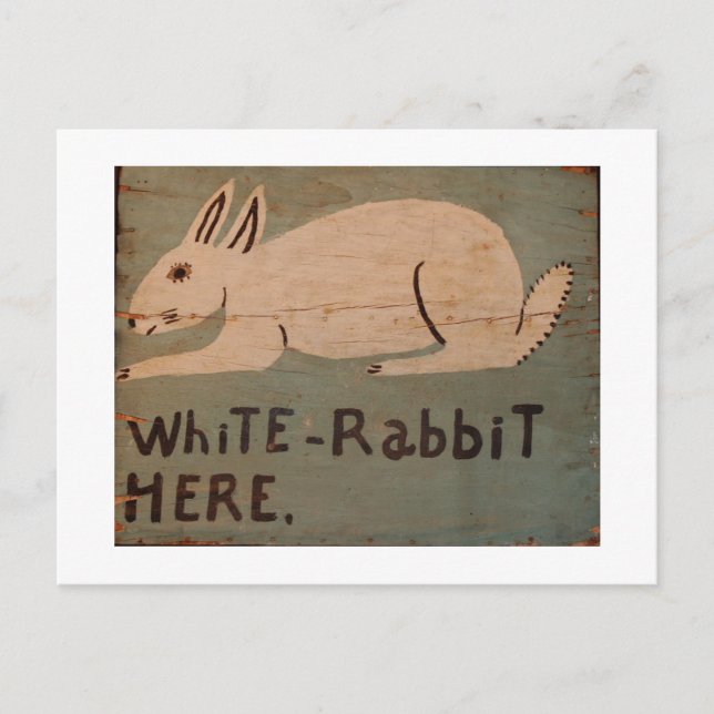 Folk Art Rabbit Vykort (Framsida)