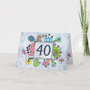 Folk Art Ram 40 40-dagars hälsningskort Kort