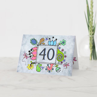 Folk Art Ram 40 40-dagars hälsningskort Kort
