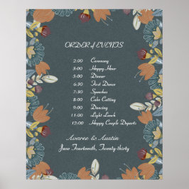 Folk Art Ram i Blue Brown Tan Poster