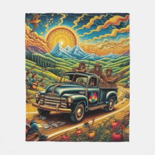 Folk Art Road Resa Fleecefilt