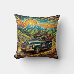 Folk Art Road Resa Kudde