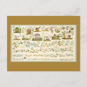 Folk Art Sampler Vykort
