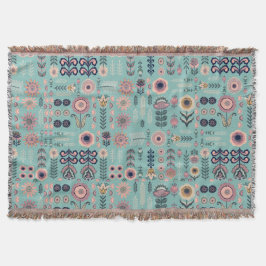 Folk Art Seamless Mönster Filt