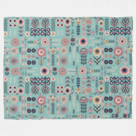 Folk Art Seamless Mönster Fleecefilt