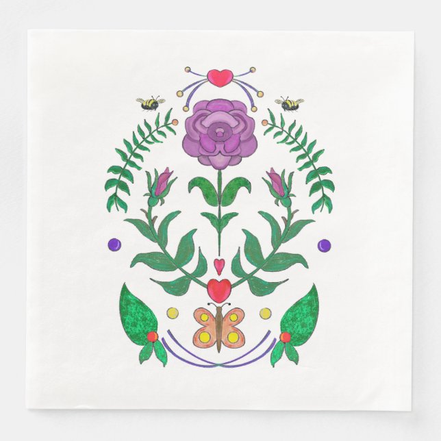 Folk Art Serviett Pappersservett (Framsida)
