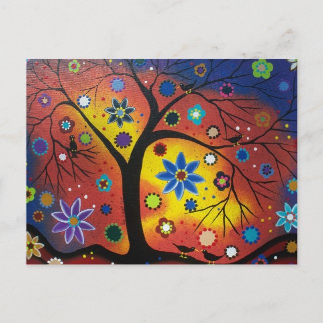 FOLK-ART som väntar på det osäkra vykortet Vykort (Framsida)