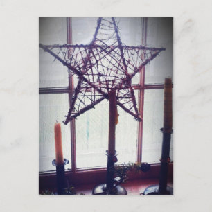 Folk Art Star och Candles still Life Vykort