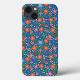 Folk Art Stil Blommigt om Blue iPad Mini Case