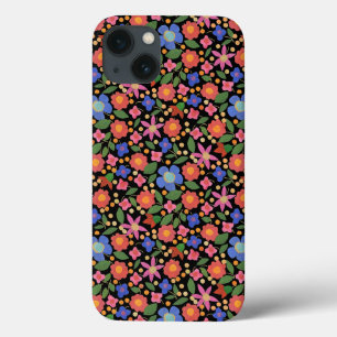 Folk Art Stil Blommigt på Black iPad Mini Case