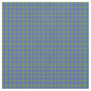 Folk Art Stil Blue Grönt Check Gingham Fabric Tyg