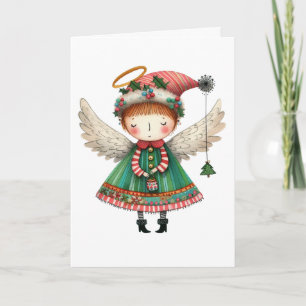 Folk Art Stil Cute Angel Kort