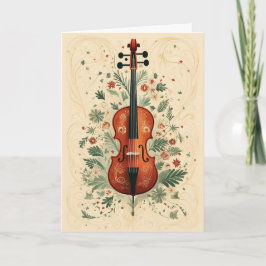 Folk Art Stil Scandi jul Greenery Cello Helgkort