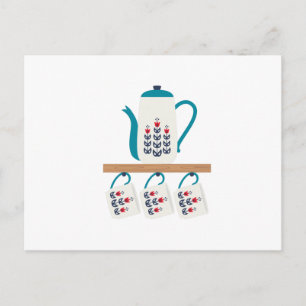 Folk Art Tea Pot Vykort