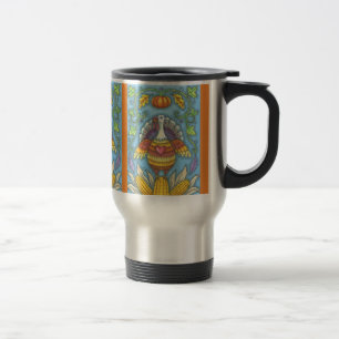 FOLK ART TURKEY, THANKSGIVING COMMUTER RESEMUGG