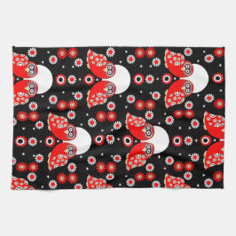 Folk Art Uggla Kökshandduk