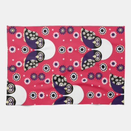 Folk Art Uggla Kökshandduk