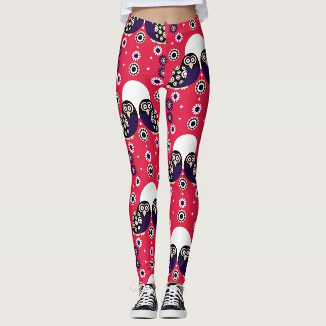 Folk Art Uggla Leggings (Framsida)