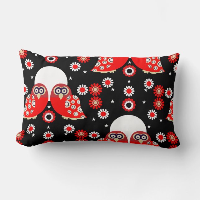 Folk Art Uggla Lumbarkudde (Framsida)