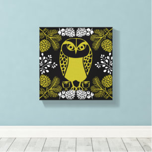 Folk Art Uggla Prints Canvastryck