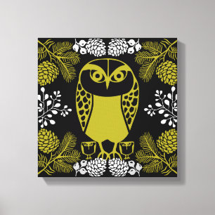 Folk Art Uggla Prints Canvastryck
