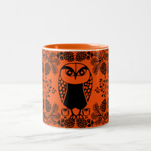 Folk Art Uggla Prints Två-Tonad Mugg