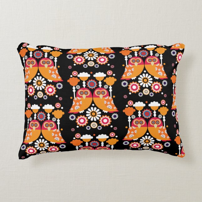 Folk Art Uggla Prydnadskudde (Framsidan)