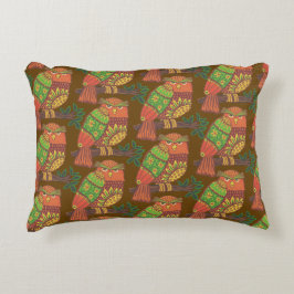 Folk Art Ugglor på Grenar Barn Prydnadskudde