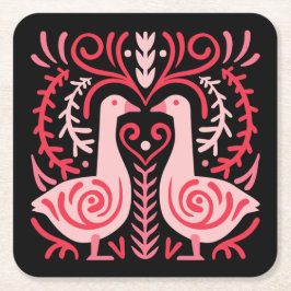 Folk Art V.01 Underlägg Papper Kvadrat