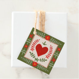 Folk Art Valentine Gåvor Etiketter