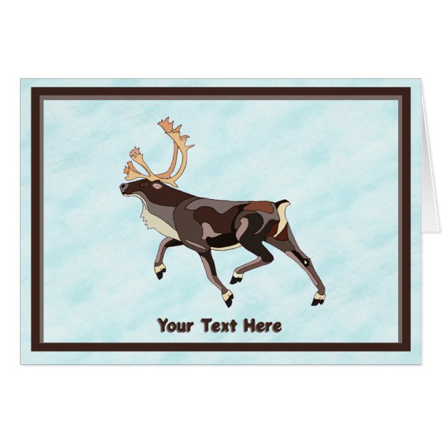 Folk Art Västindiou/Reindeer Hälsningskort (Framsidan Horizontal)